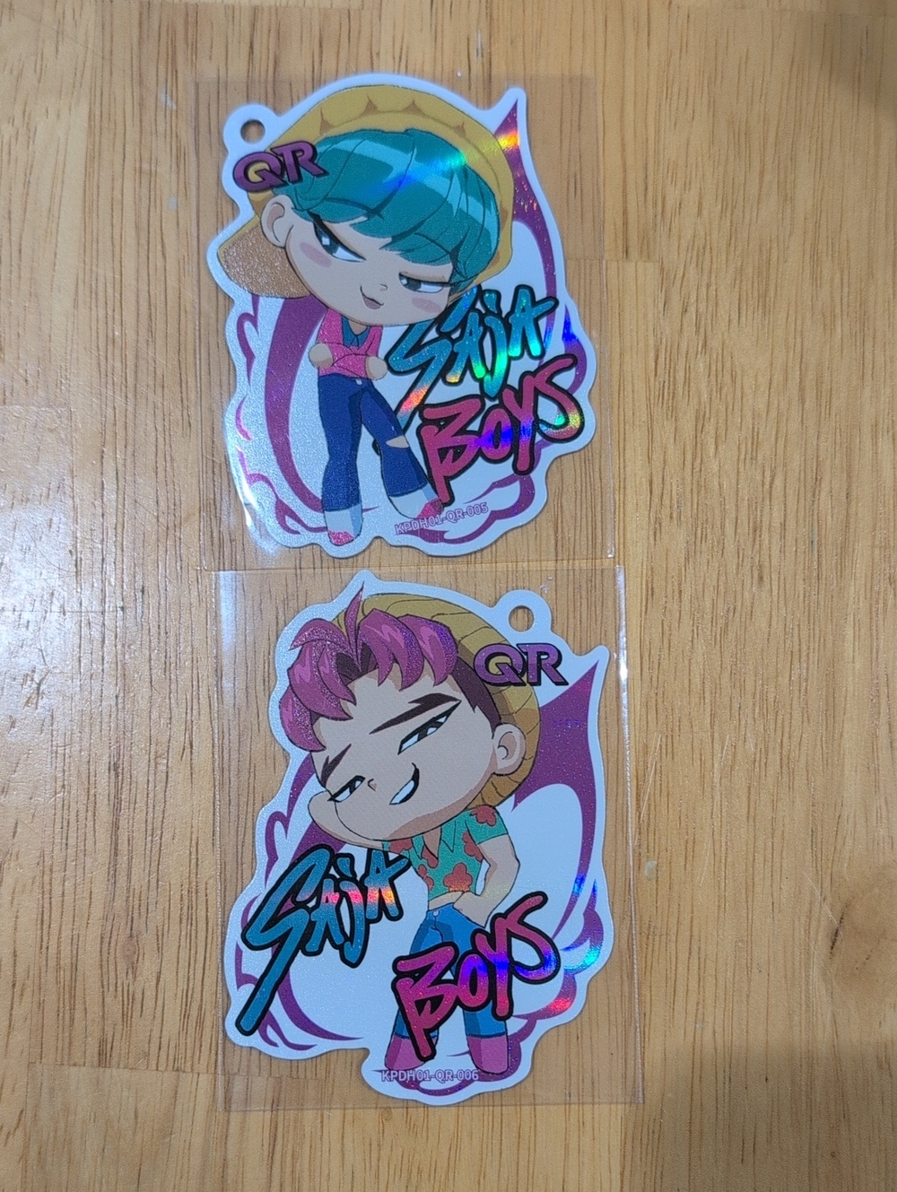 KAYOU K-Pop Demon Hunters Saja Boys QR Sticker Charms Set - Abby & Baby